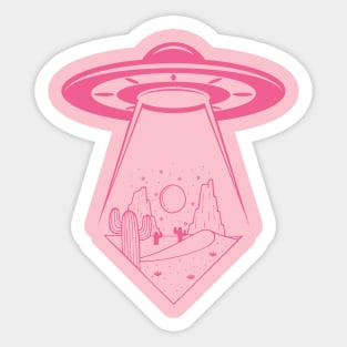 Desert UFO Pink Sticker